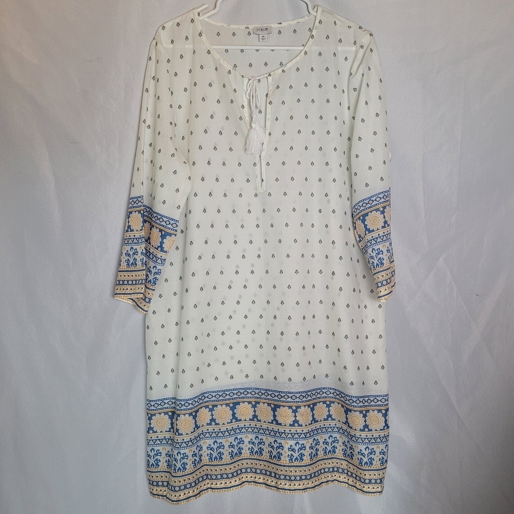 J.Crew Factory Batik Print Tunic Coverup Women's Size XL 100% Cotton